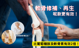 軟骨修補、再生 呢款更有效！比葡萄糖胺及軟骨素有效2倍！