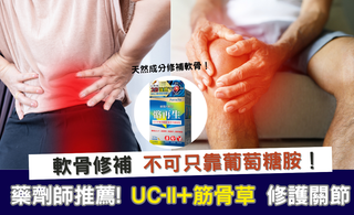 軟骨修補不可只靠葡萄糖胺！ 藥劑師推薦： UC-II+筋骨草 修護關節